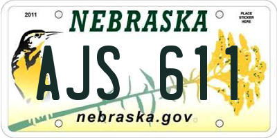 NE license plate AJS611