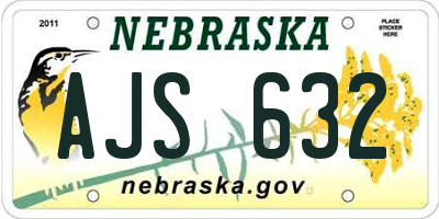 NE license plate AJS632
