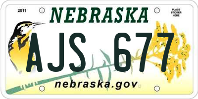 NE license plate AJS677