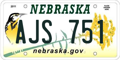 NE license plate AJS751