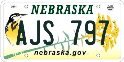 NE license plate AJS797
