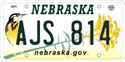 NE license plate AJS814