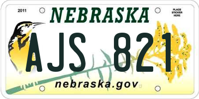 NE license plate AJS821