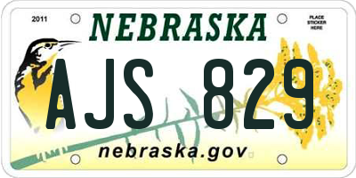 NE license plate AJS829