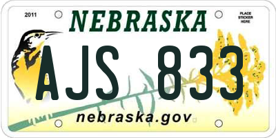 NE license plate AJS833