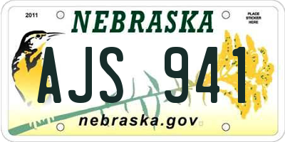 NE license plate AJS941