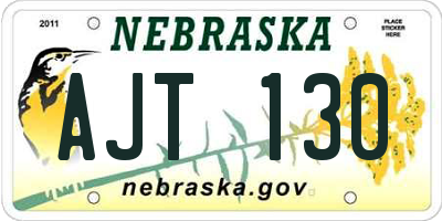 NE license plate AJT130