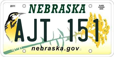 NE license plate AJT151
