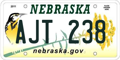 NE license plate AJT238