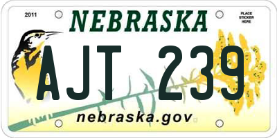 NE license plate AJT239