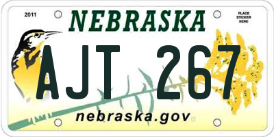 NE license plate AJT267