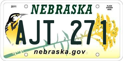 NE license plate AJT271