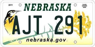 NE license plate AJT291