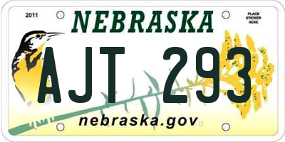 NE license plate AJT293