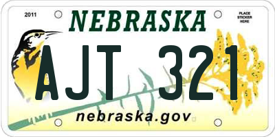 NE license plate AJT321