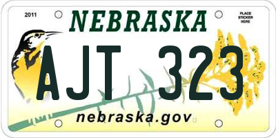 NE license plate AJT323