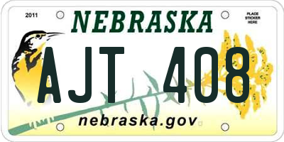 NE license plate AJT408