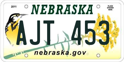 NE license plate AJT453