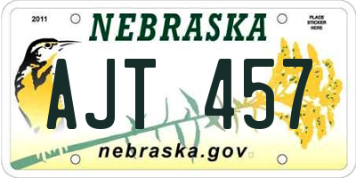NE license plate AJT457