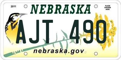 NE license plate AJT490
