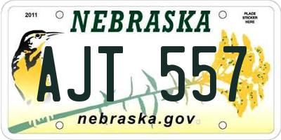 NE license plate AJT557
