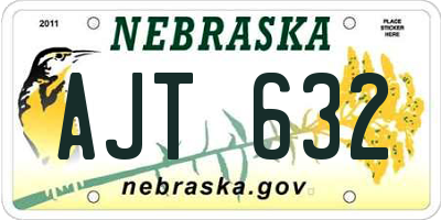 NE license plate AJT632