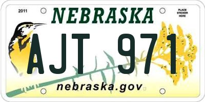 NE license plate AJT971