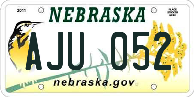 NE license plate AJU052