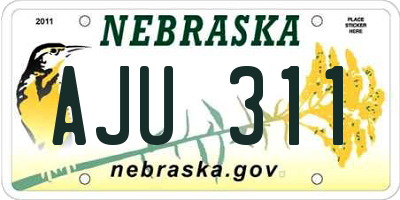 NE license plate AJU311