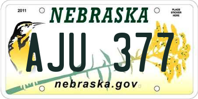 NE license plate AJU377