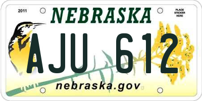 NE license plate AJU612