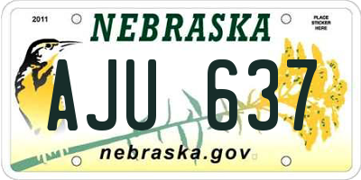 NE license plate AJU637