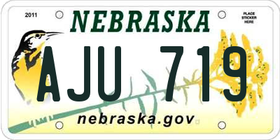 NE license plate AJU719