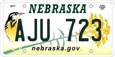 NE license plate AJU723
