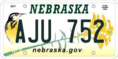 NE license plate AJU752