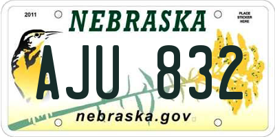 NE license plate AJU832