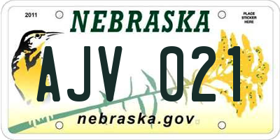 NE license plate AJV021