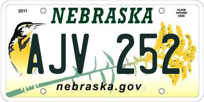 NE license plate AJV252