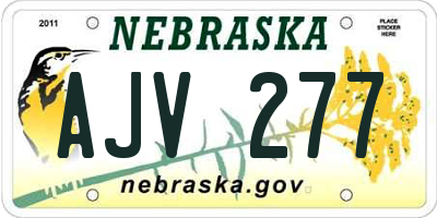 NE license plate AJV277