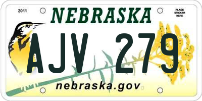 NE license plate AJV279