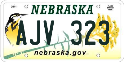 NE license plate AJV323