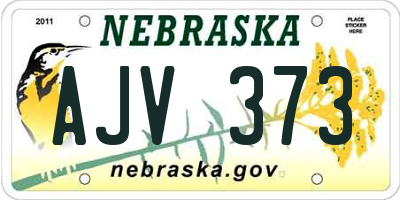 NE license plate AJV373