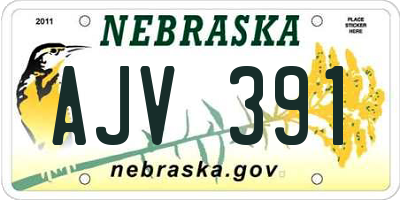 NE license plate AJV391