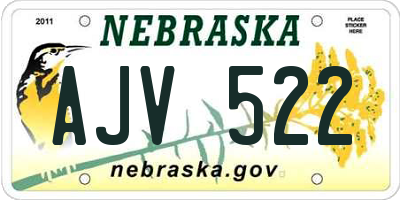 NE license plate AJV522
