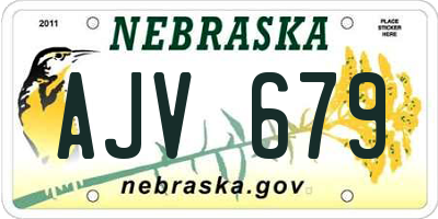 NE license plate AJV679
