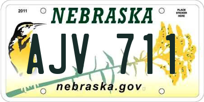 NE license plate AJV711