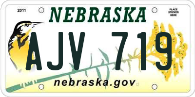 NE license plate AJV719
