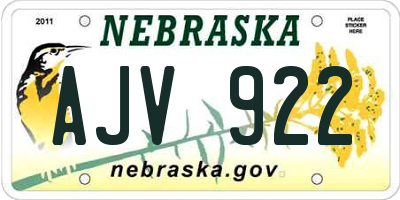 NE license plate AJV922