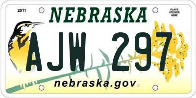 NE license plate AJW297