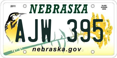 NE license plate AJW395